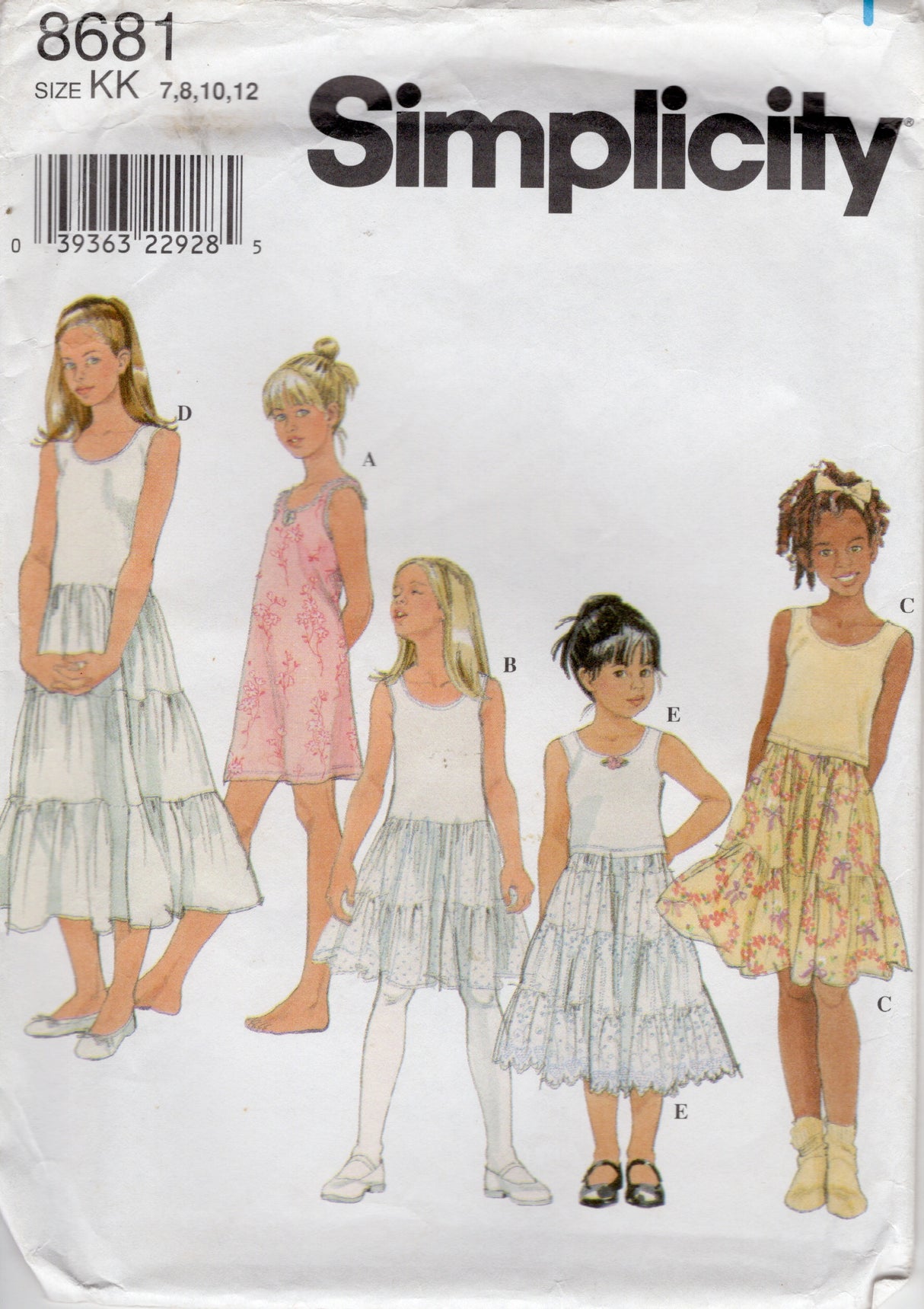 1990's Simplicity Child’s Slip and Camisole - Chest 26-30" - No. 8681