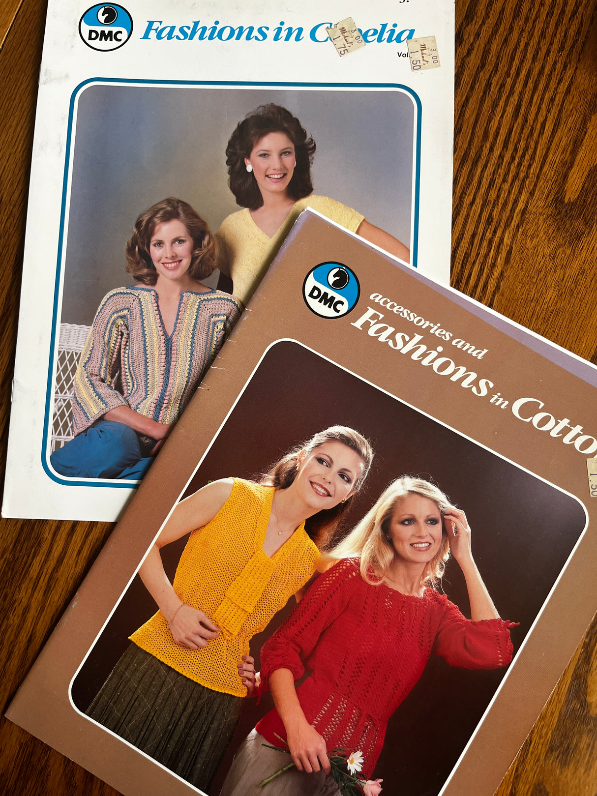 1980's DMC Fashions in Cotton and Cebelia Booklets - Set of 2 booklets