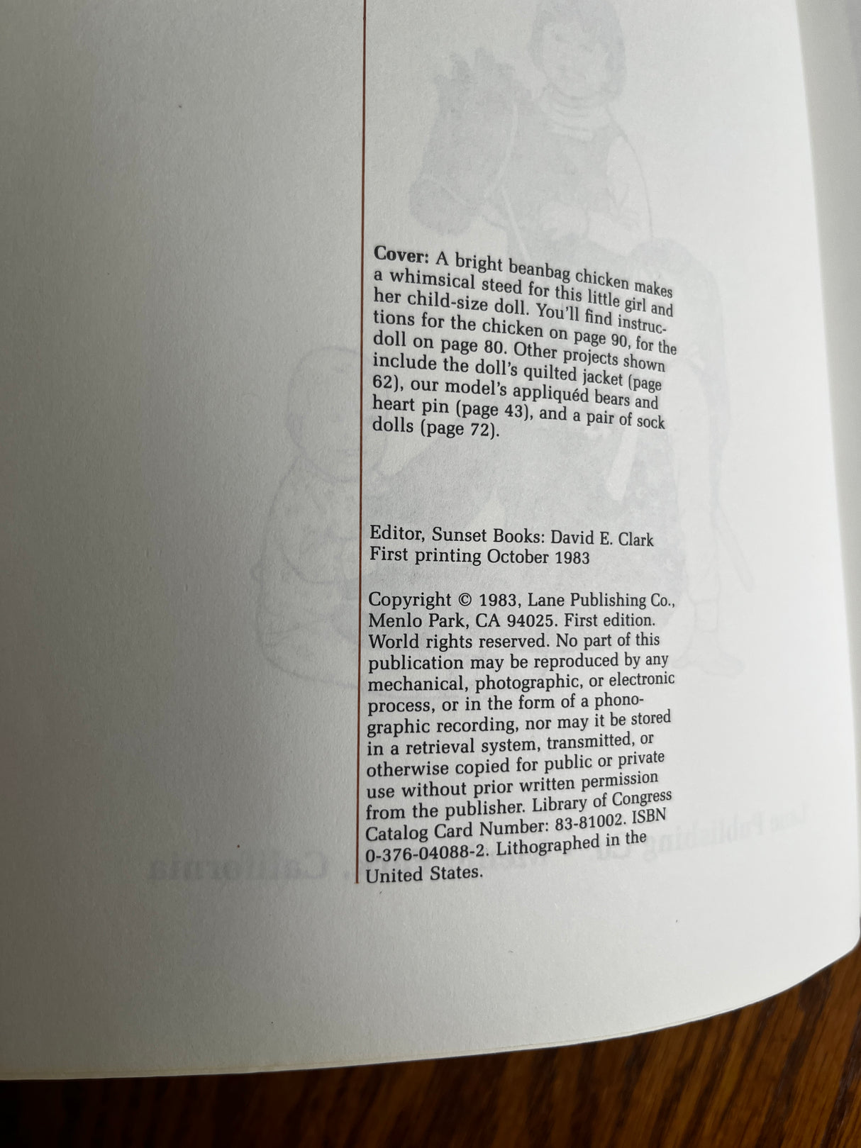 1980’s Sunset Children’s Clothes and Toys Book