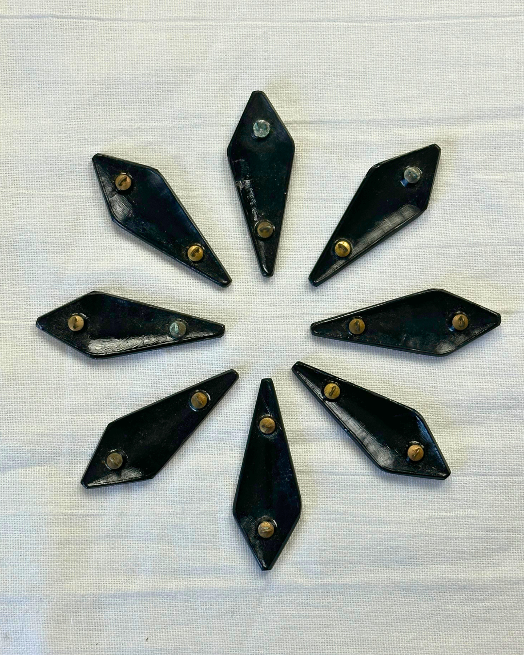 1980’s Large Glass Faceted Gems - Sew On - Set of 2