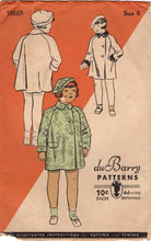1930's DuBarry Child's Coat and Beret Pattern - Breast 24" - No. 1166B