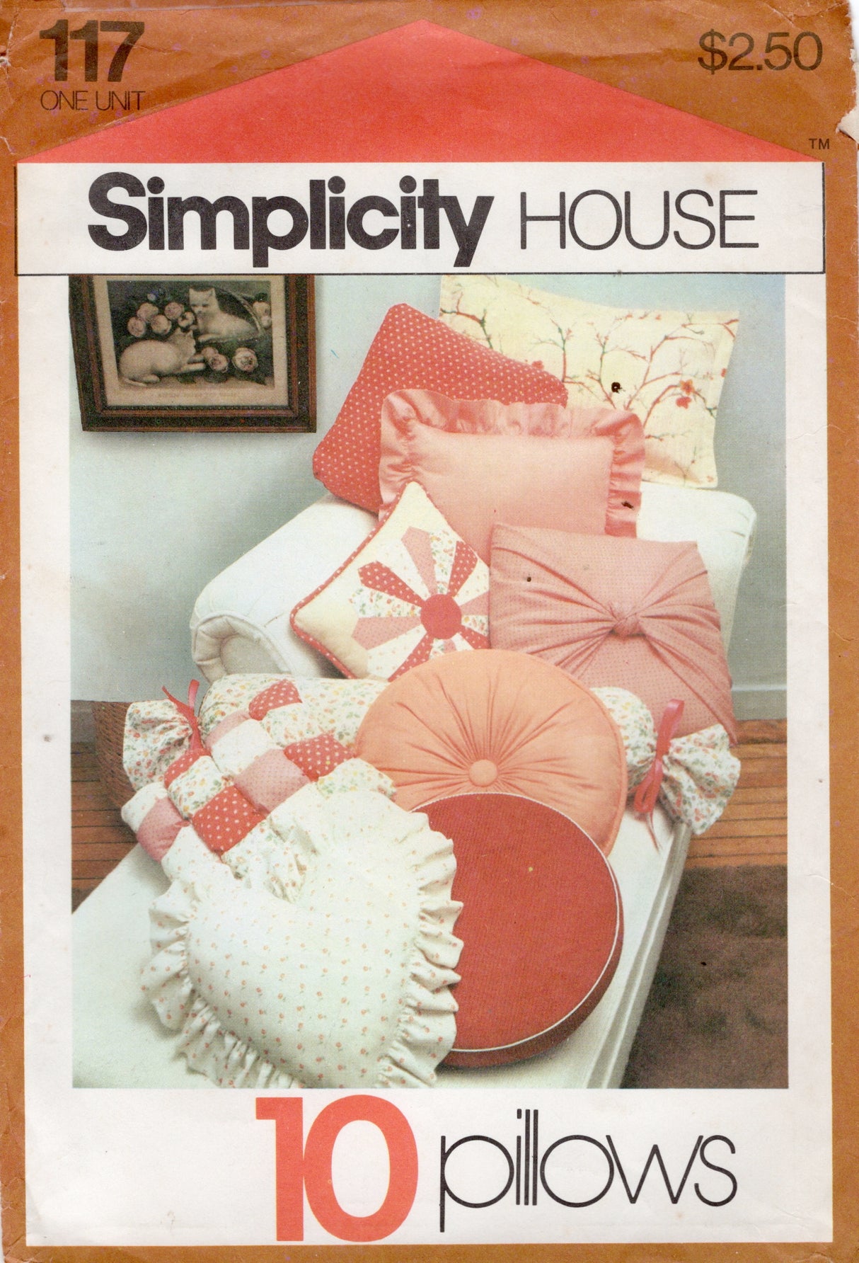 1980's Simplicity 10 Pillow Pattern Instructions - OS- No. 117
