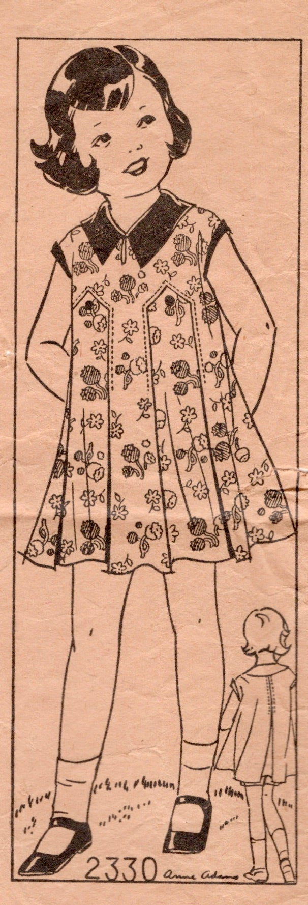 1930's Anne Adams Child’s Dress Pattern – Size 4 - No. 2330