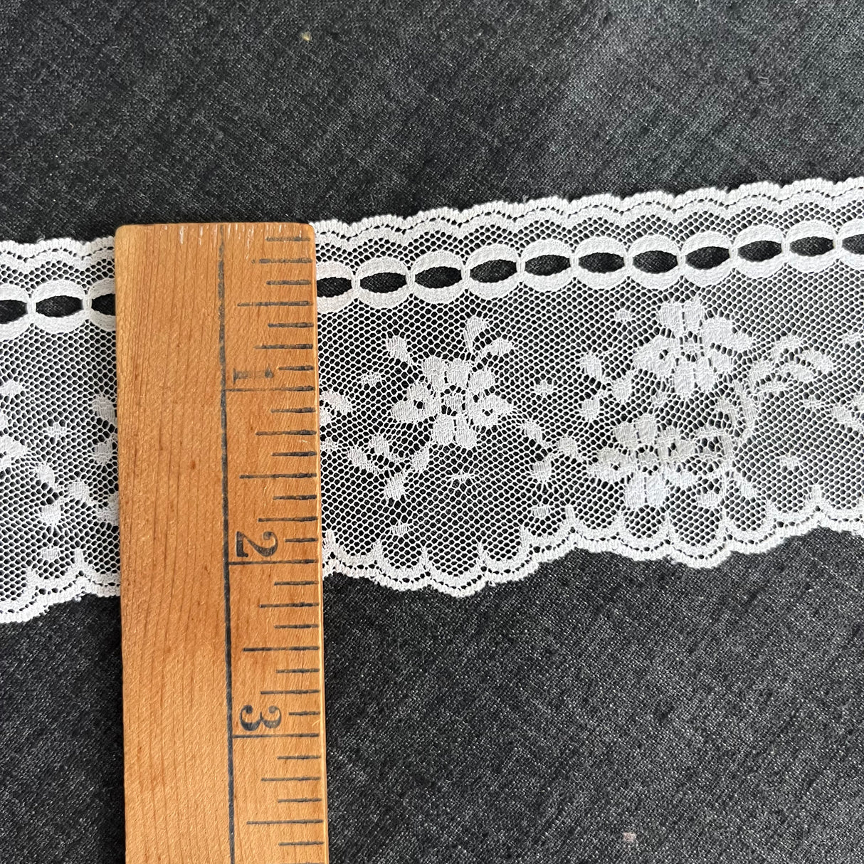 1970’s White Floral Polyester and Nylon Lace - BTY (TR21)