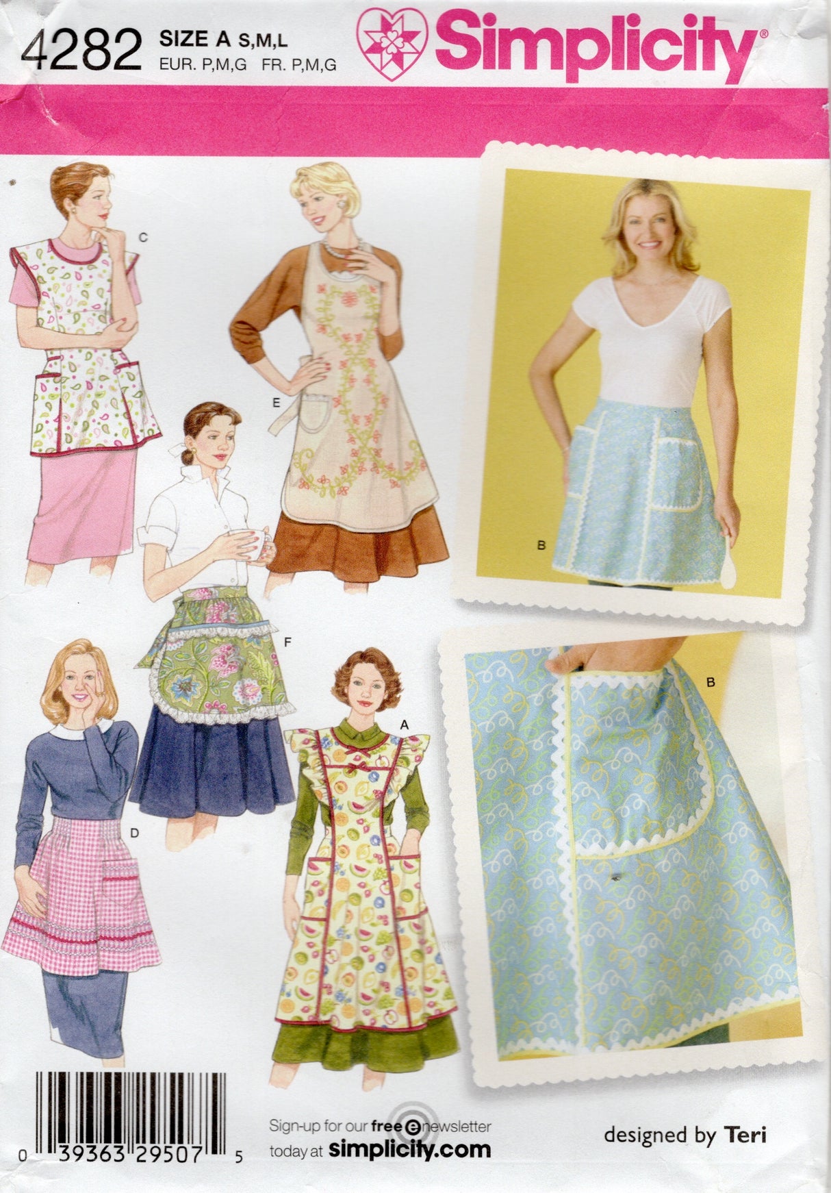 2000’s Simplicity Full, Half and Cobbler Aprons Pattern -Bust 32.5-42” - No. 4284