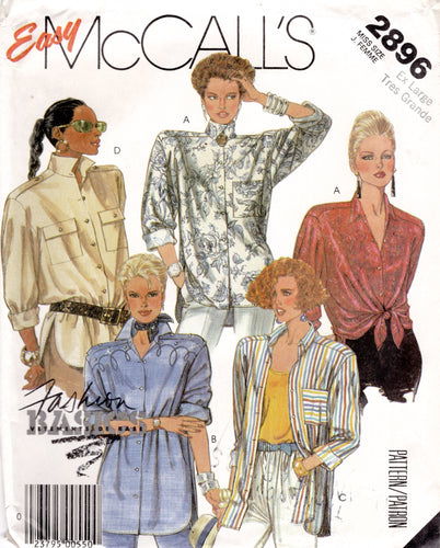 1980's McCall's Button Up Tie pattern - Bust 44-46