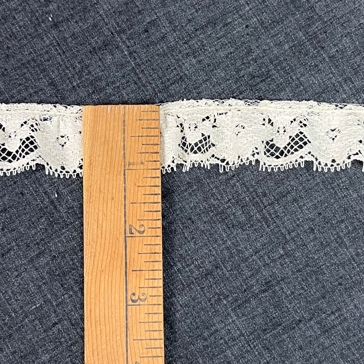 1970’s Cream Gathered Floral Edge Lace - BTY