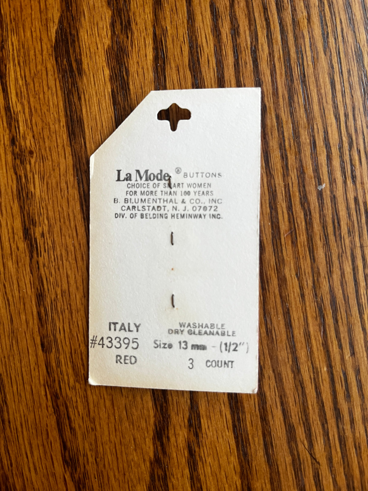 1980’s La Mode Pink Carved Pearlescent Plastic Buttons - Set of 3 - 1/2" - on card