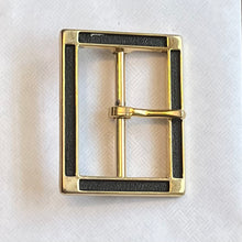 1970’s Rectangular Brass Belt Buckle with Accent - Multiple colors available