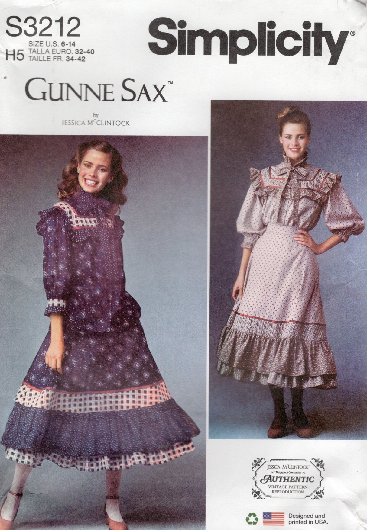 1970's Simplicity REPRODUCTION GUNNE SAX Blouse and Skirt Pattern - Bust 30.5-36" - No. S3212