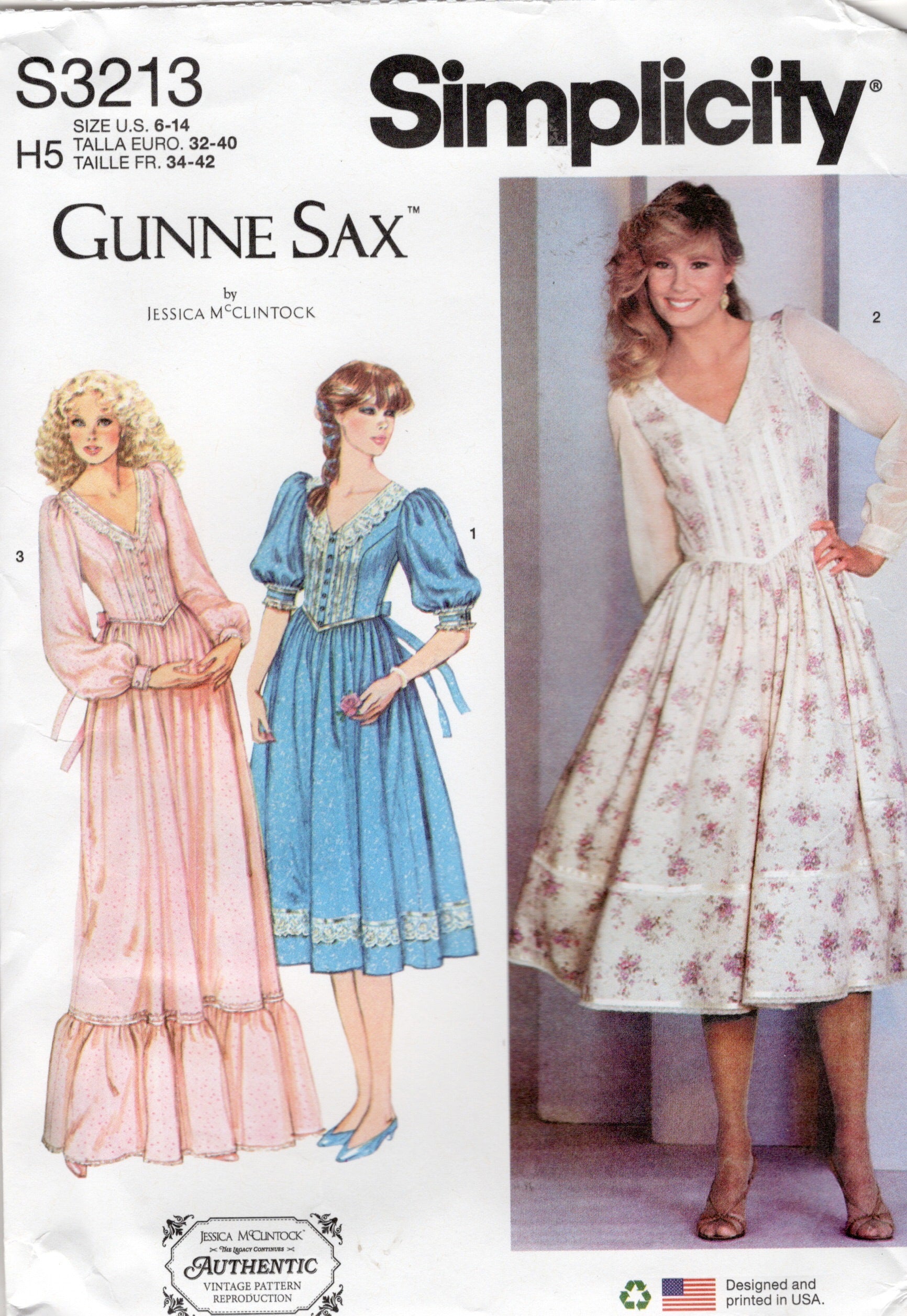 1980's Simplicity REPRODUCTION GUNNE SAX One Piece Cottagecore
