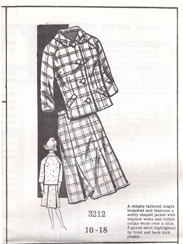 1960's Mail Order Boxy Suit Pattern with A line skirt - Bust 38