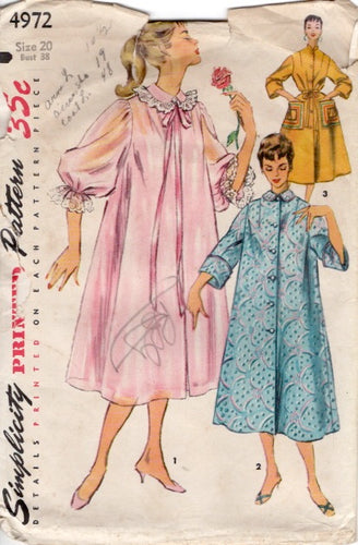 1950's Simplicity Duster, Negligee and Housecoat Pattern - Bust 38