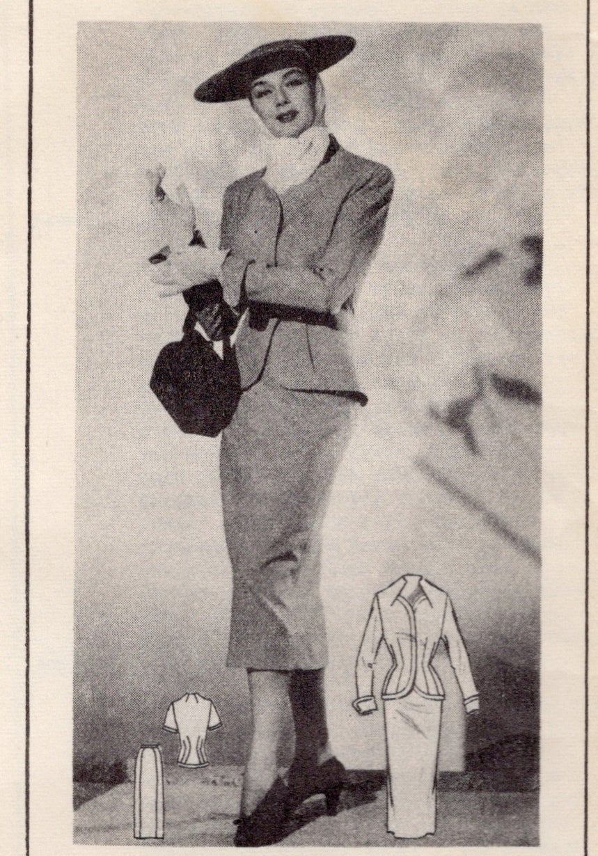 1940’s Barbara Bell Mail Order Collarless Suit Pattern - Bust 34”- No. 3326
