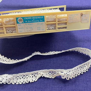 1970’s White Cotton Crochet Lace with Nylon net - BTY