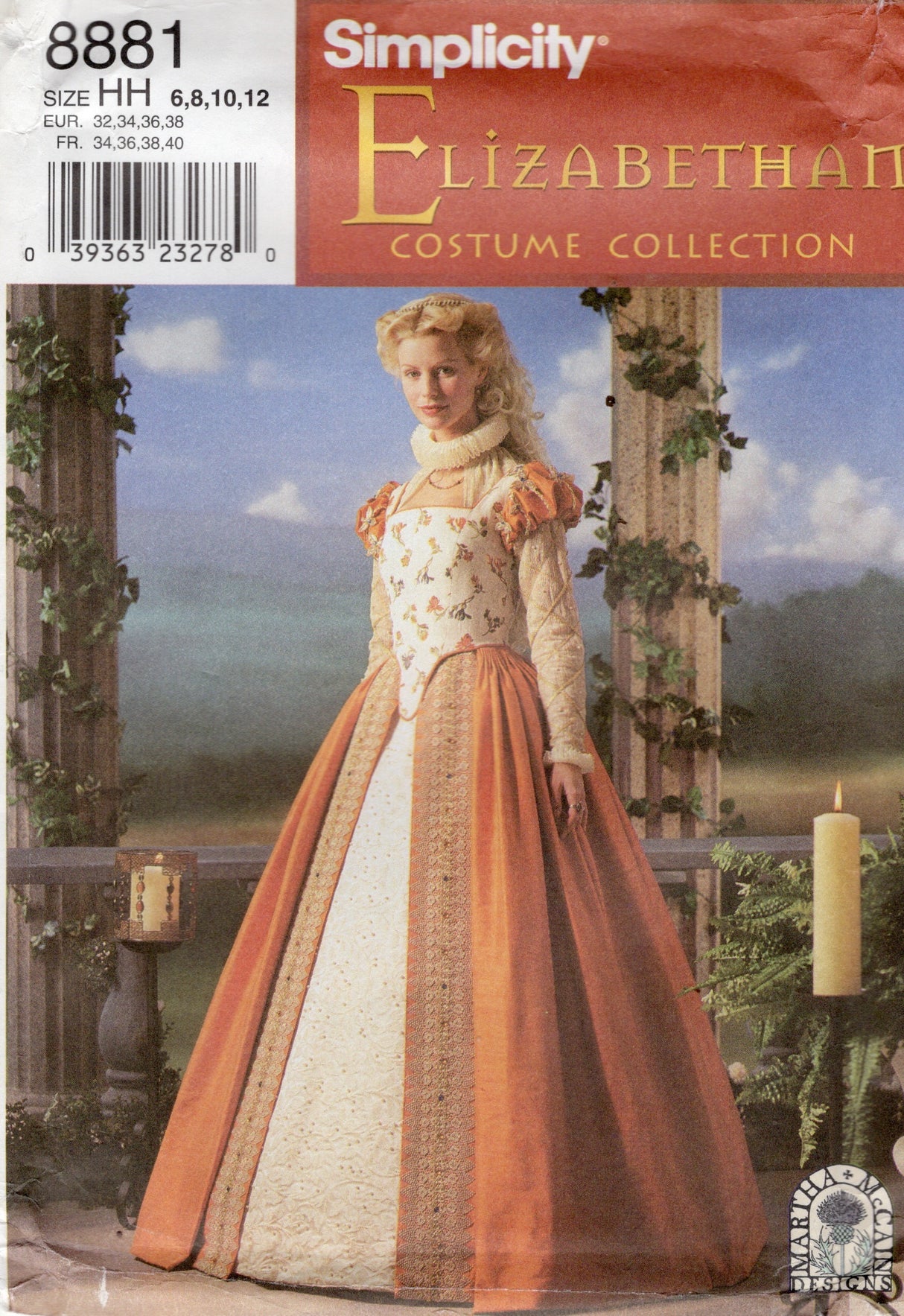 1990's Simplicity Elizabethan Costume Collection Pattern - Bust 30.5-34" - No. 8881