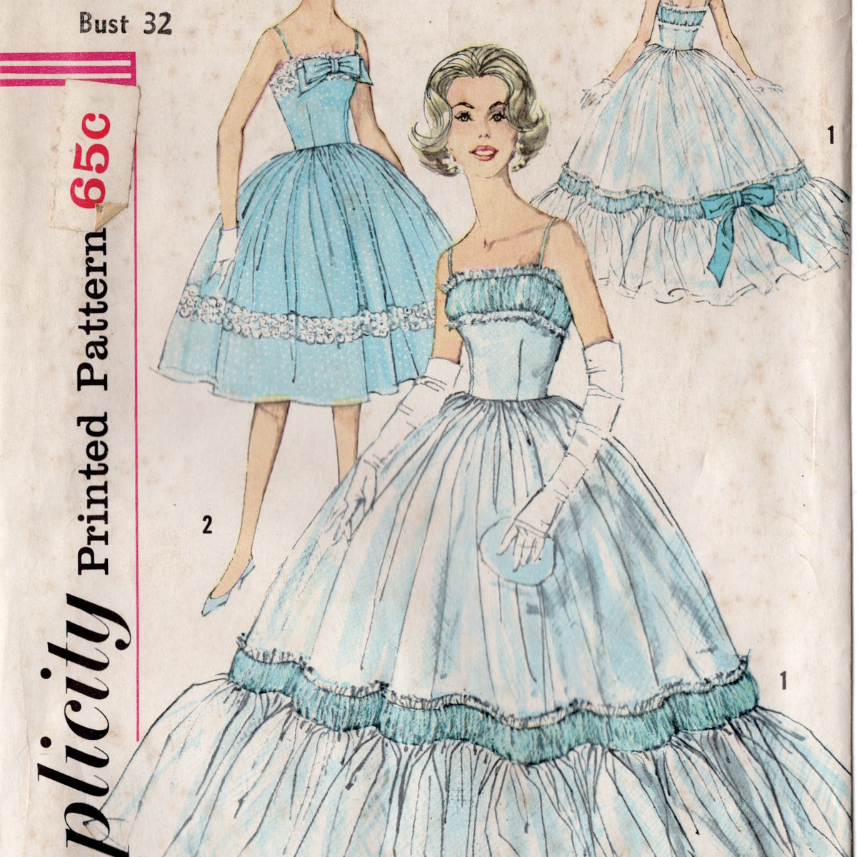 1960's Simplicity Homecoming or Prom Dress Pattern with Large Skirt an – Backroom Finds