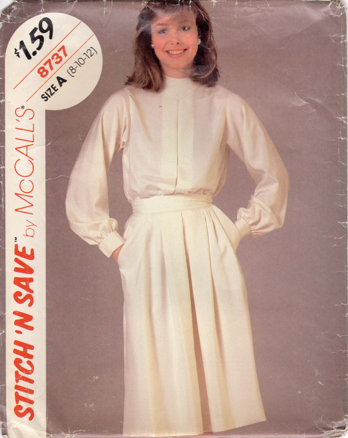 1980's McCall's Stitch and Save Blouse and Skirt Pattern- Bust 31.5-34" - No. 8737