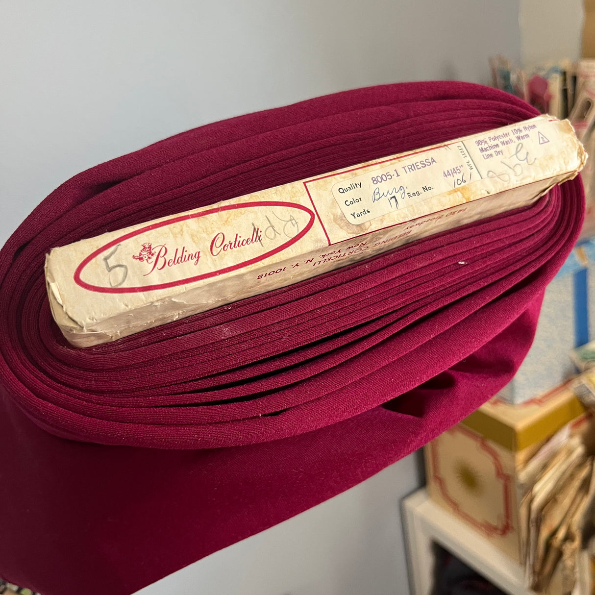 1970’s Burgundy Fuzzy Soft Polyester Fabric - BTY (AA2)