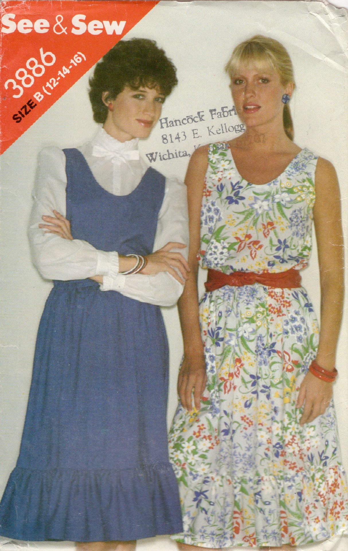 1990's Butterick See & Sew Jumper Dress and Belt Pattern - Bust 34-38" - No. 3886