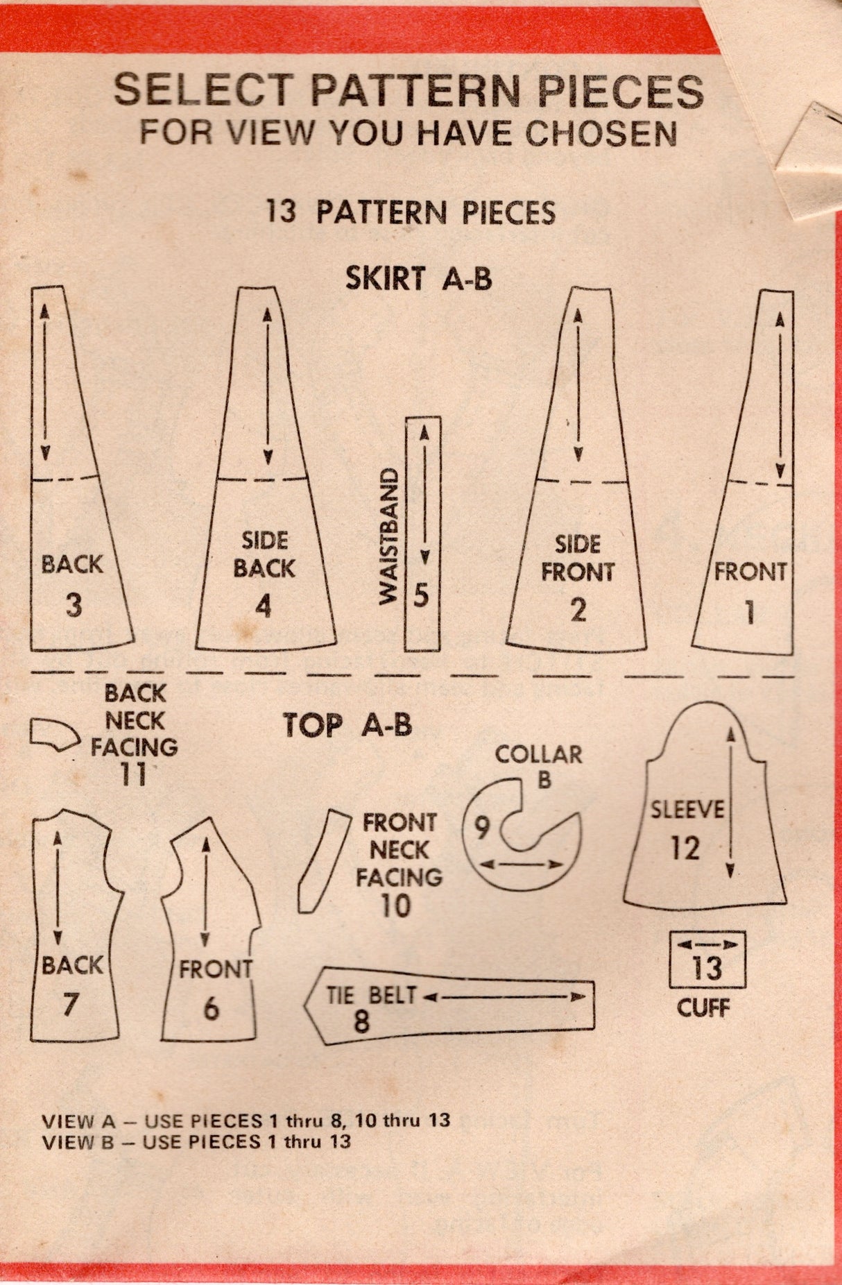 1970's McCall's V Neck Blouse and Mini or Maxi Skirt Pattern - Bust 32" - No. 3815