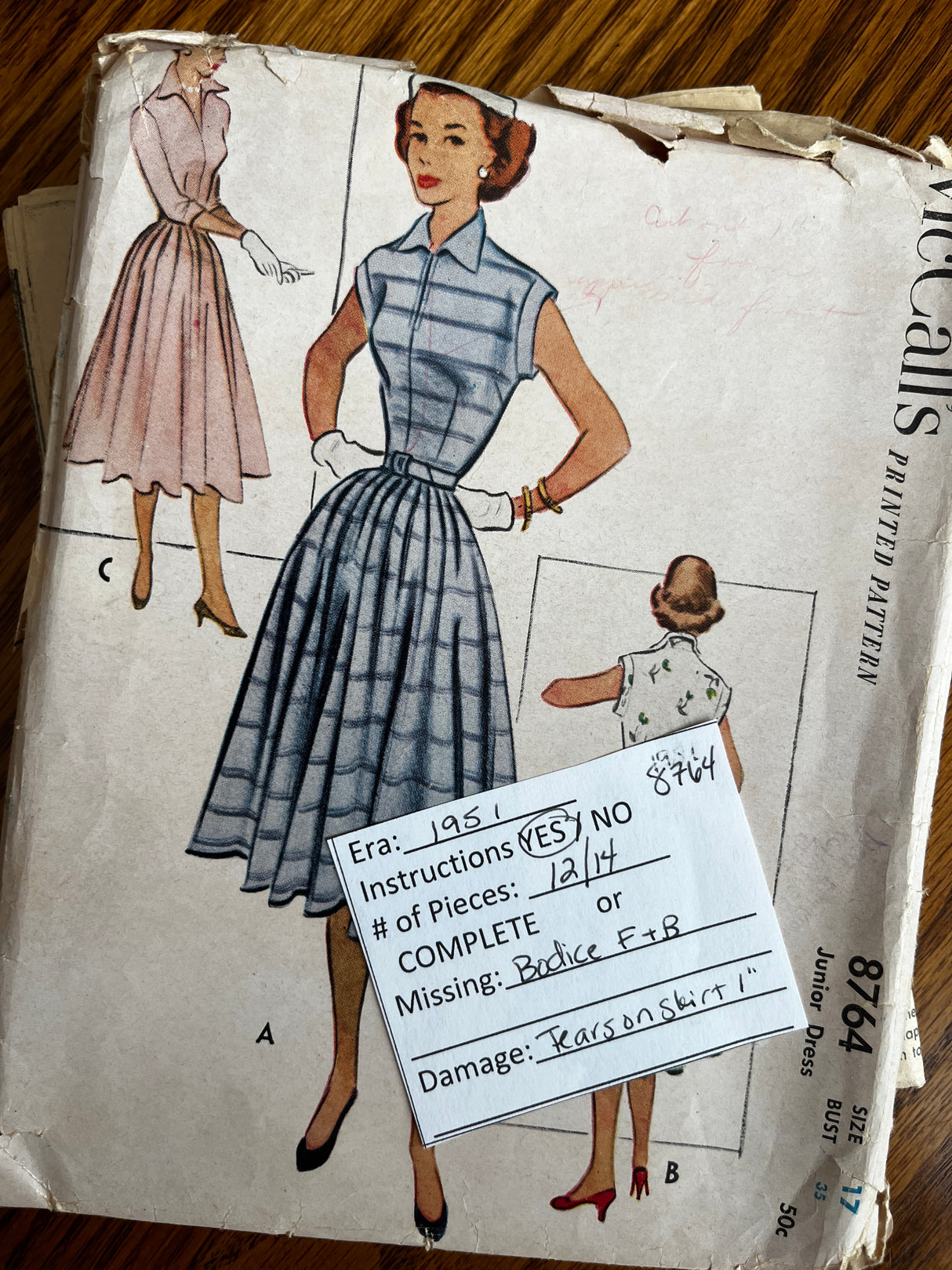 Vintage Pattern LOT of 10 INCOMPLETE patterns- 1940-70’s