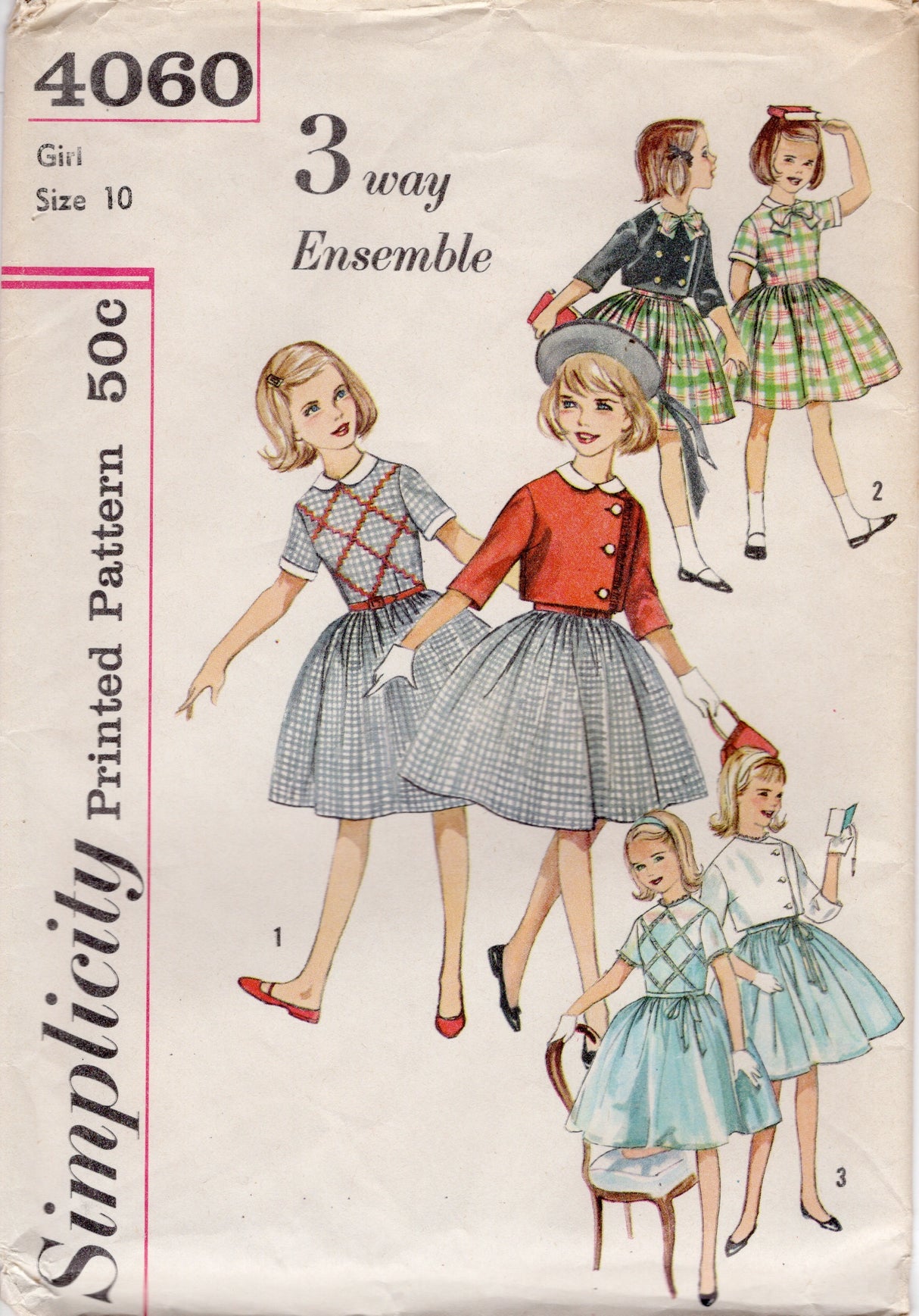 1960's Simplicity Child's One Piece Dress and Jacket - Chest 28" - No. 4060