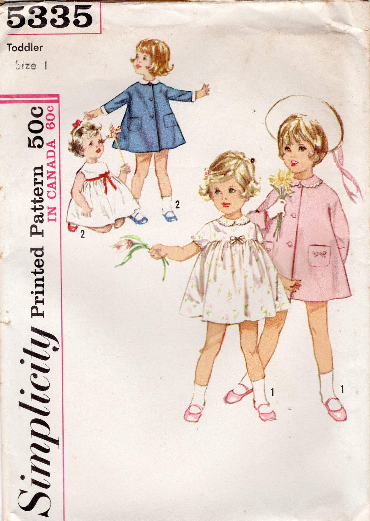 1960's Simplicity Toddlers Dress and Jacket Pattern – Chest 20" - No. 5335