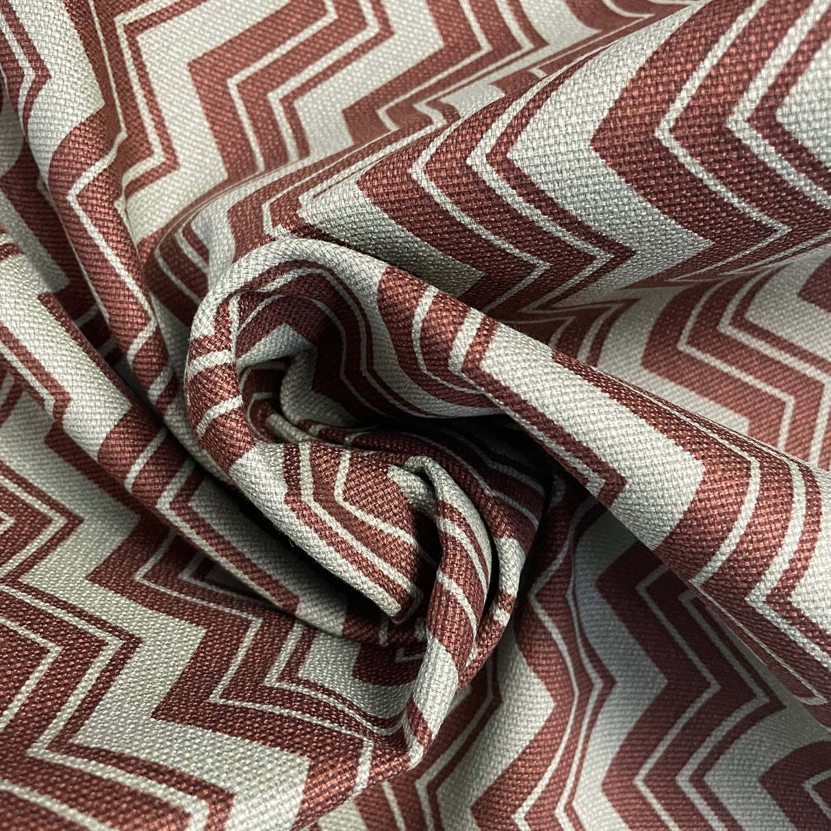 1970’s Mint and Chocolate Brown ZigZag Fabric - BTY (S28)