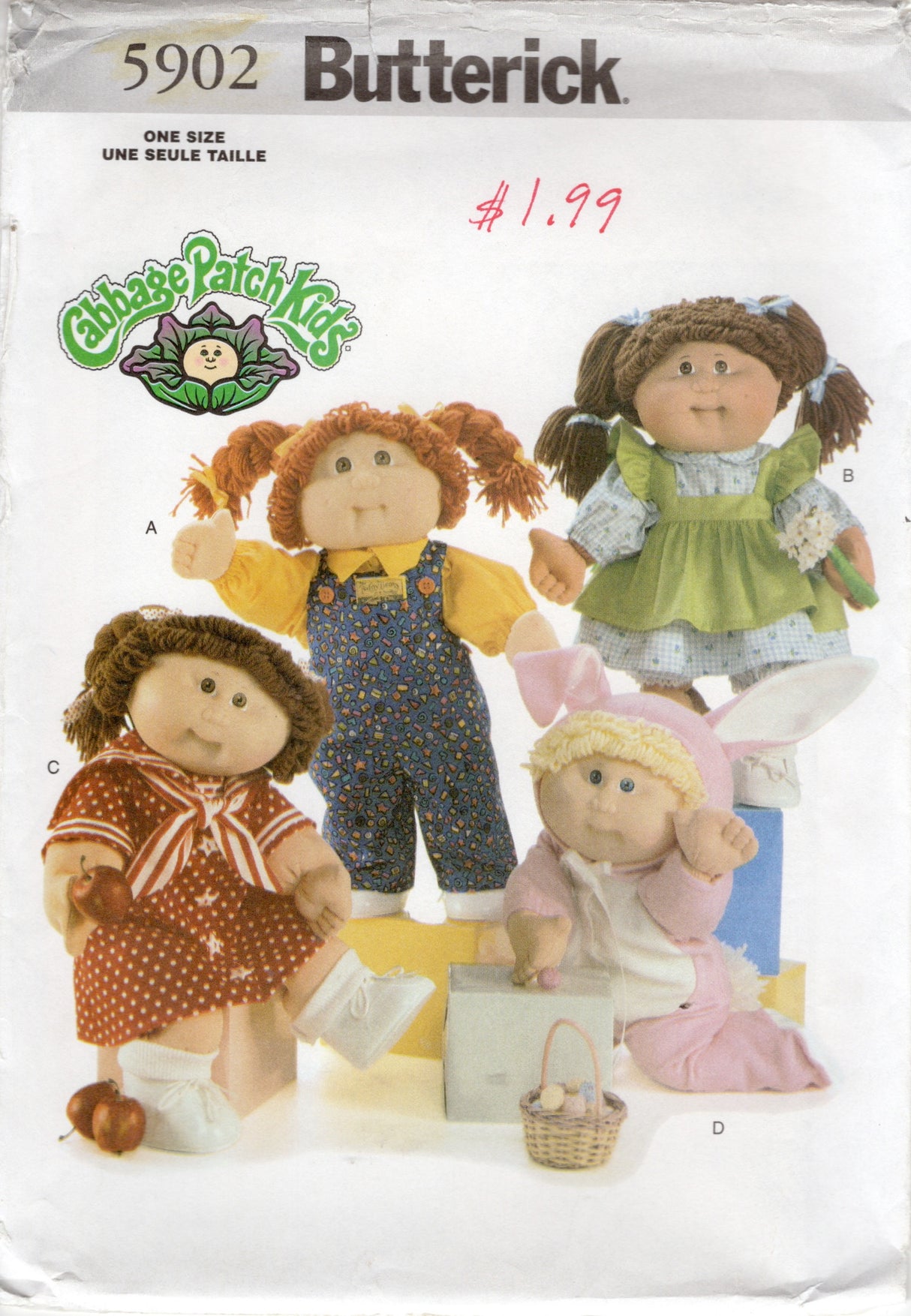 2000's Butterick Cabbage Patch doll wardrobe pattern - No. 5902