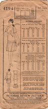 1920's Pictorial Review Girl's Drop Waisted Dress Pattern With Asymmetrical Collar - Bust 30" - No. 4194