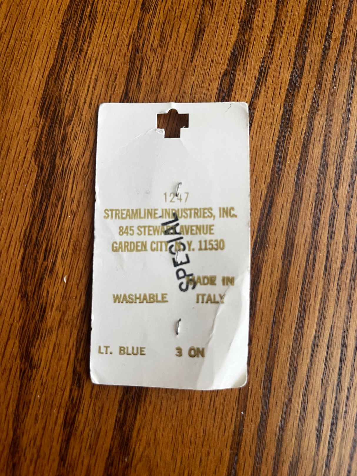 1980’s Streamline Blue Pearlescent Plastic Button - Set of 3 - 3/4” - on card