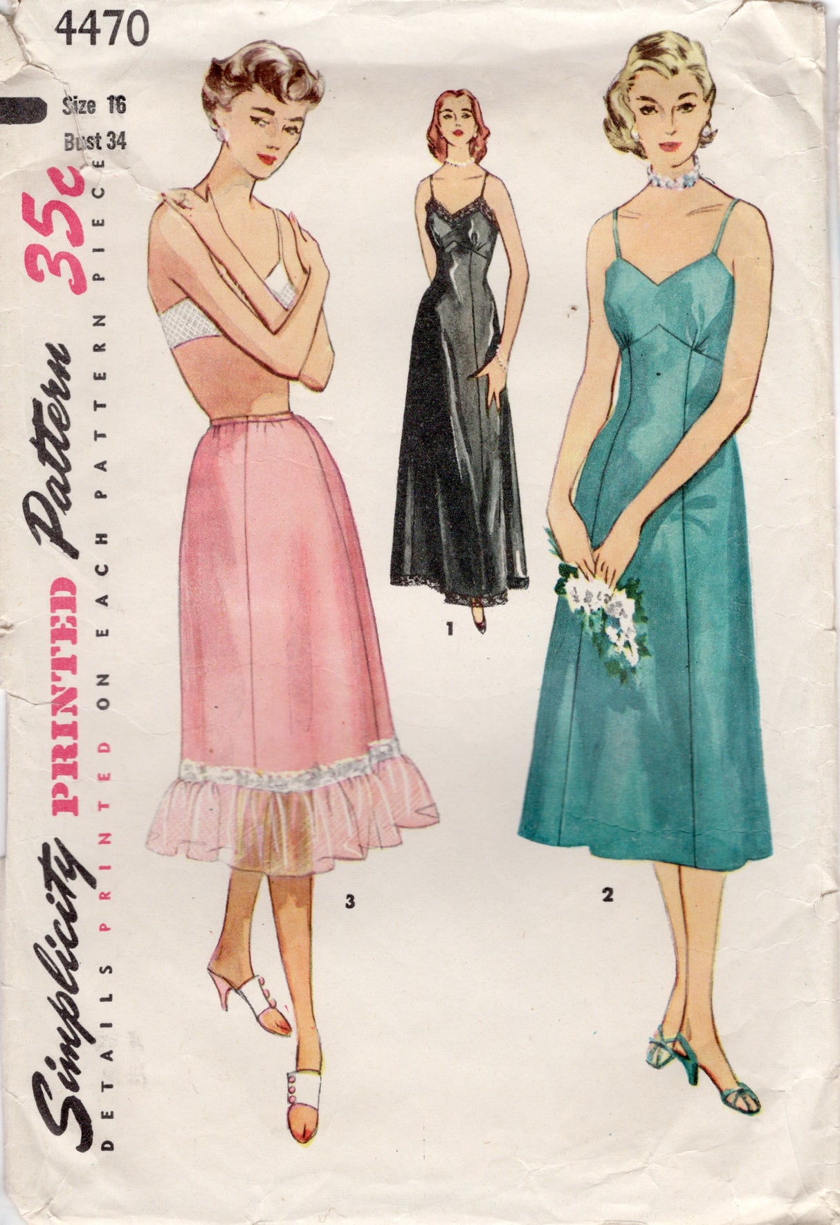 1950’s Simplicity Full or Half Slip - Bust 34” - No. 4470