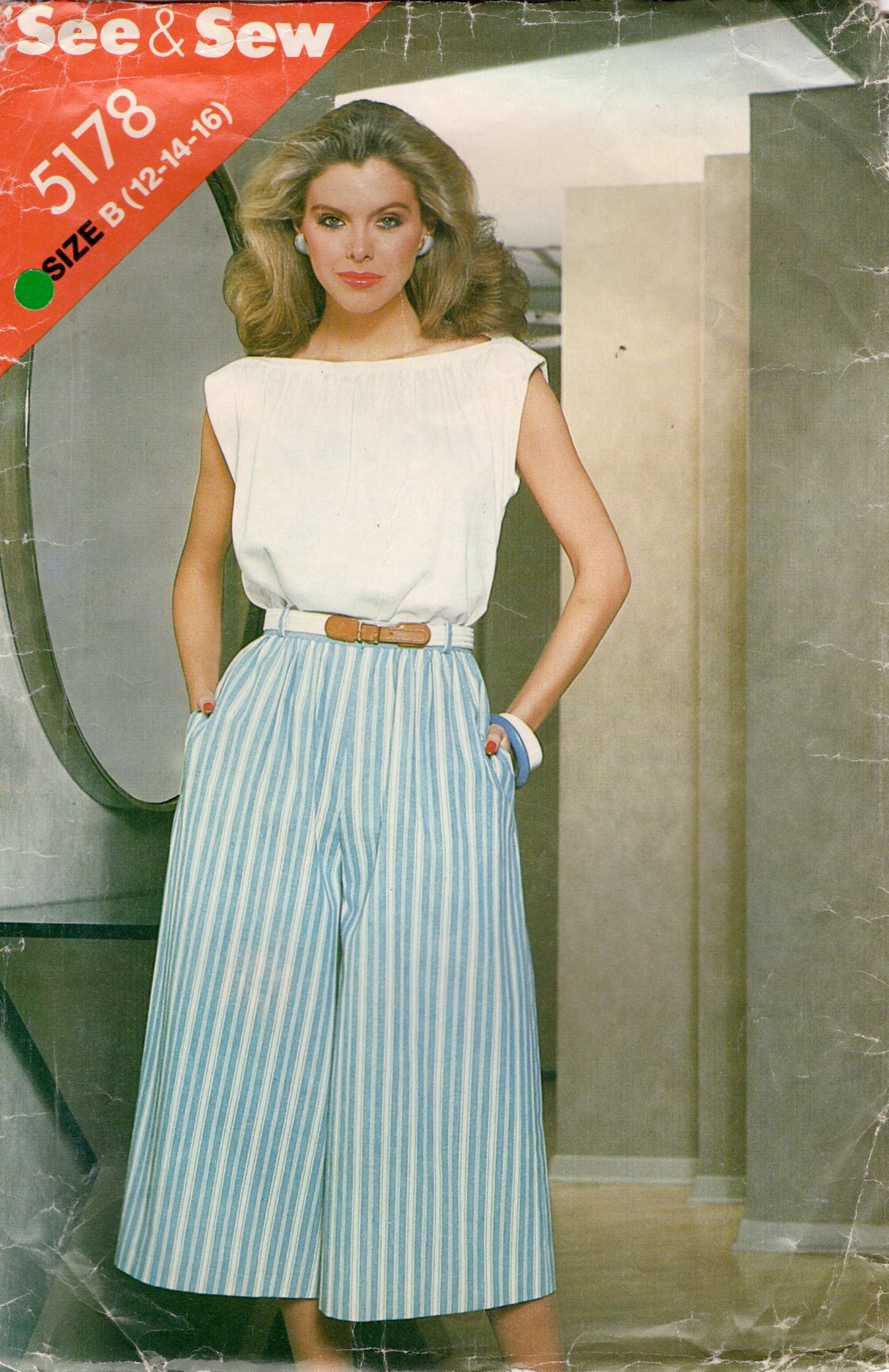 1980's See & Sew Butterick Blouse and Culottes Pattern - Bust 34-38" - No. 5178