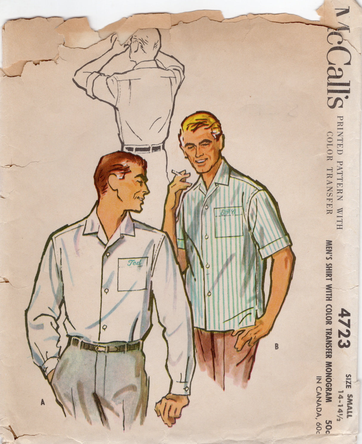 1970's McCall's Men's Button Up Shirt Pattern - Chest 34-36" - No. 4723