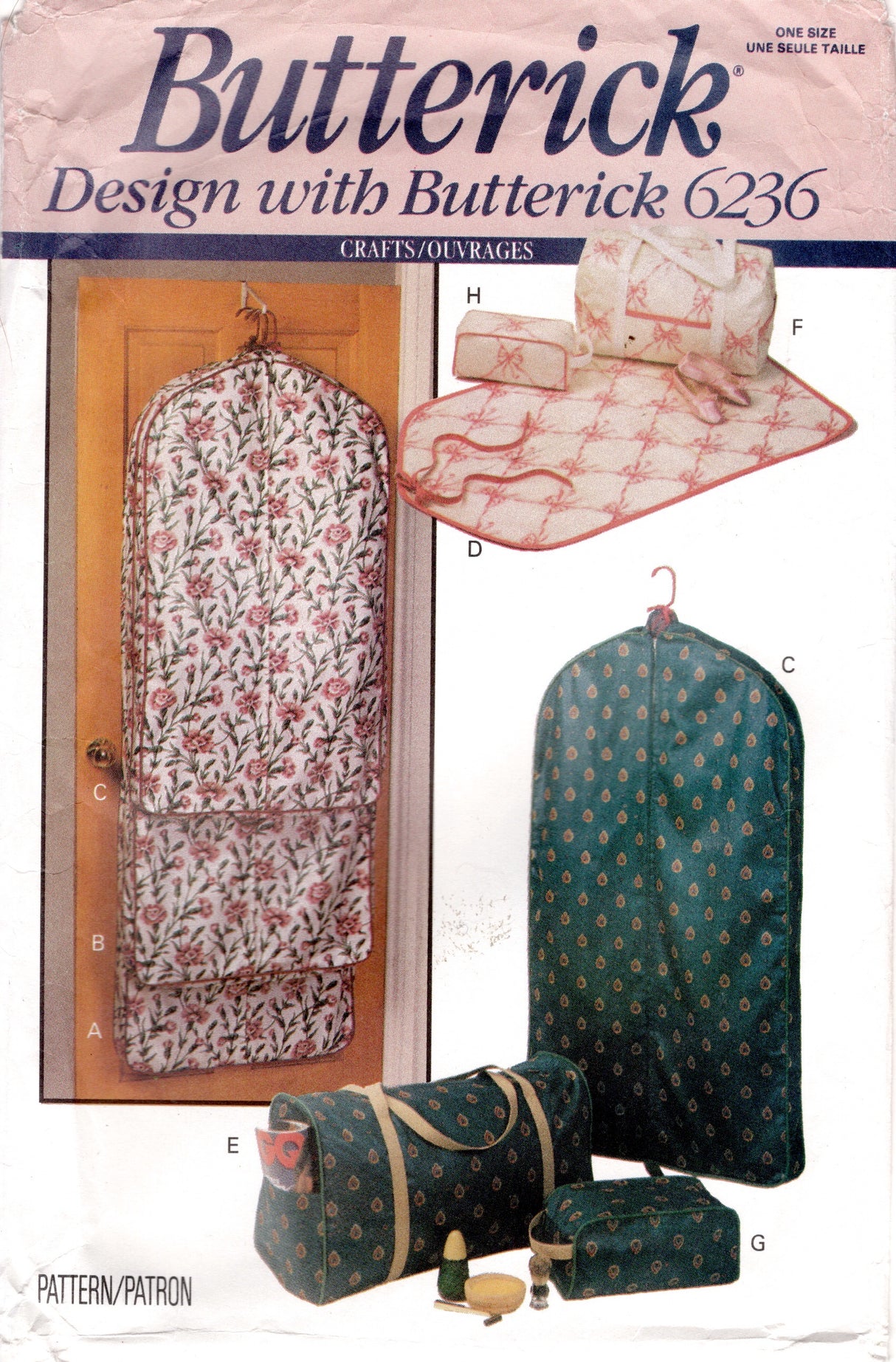 1990's Butterick Garment Bags, Totes and Accessories Pattern - OS- No. 6236