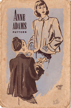1940's Anne Adams Swing Coat or Jacket Pattern - Bust 30" - No. 4787