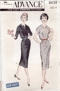 1950's Advance "Easy to make" Sheath Dress Pattern - Bust 32" - No. 8628