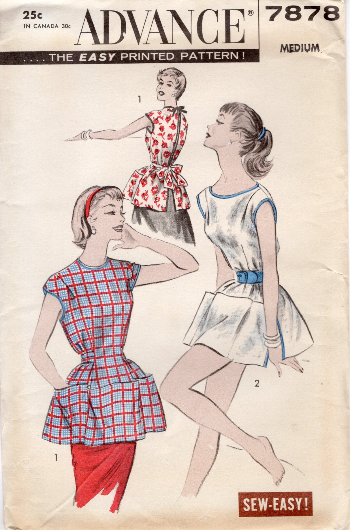 1950's Advance Full Cobbler Apron or Poncho Pattern - Bust 34-36" - No. 7878