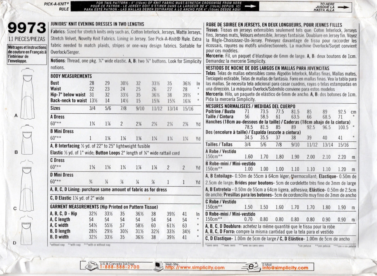 2000's Simplicity by Jessica McClintock Halter or Strapless Dress Pattern - Bust 28-32" - No. 9973