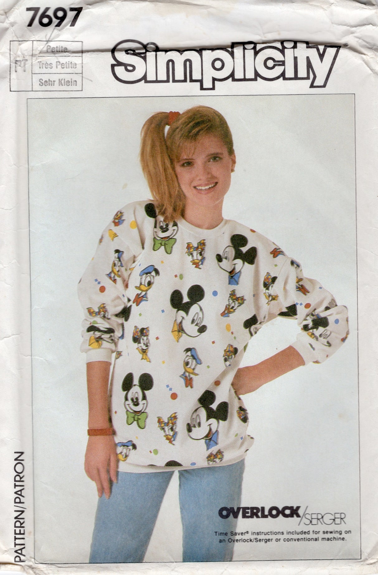 1980's Simplicity Sweatshirt or Tunic Top and Stirrup Pants Pattern - Bust 30.5-31.5" - No. 7697