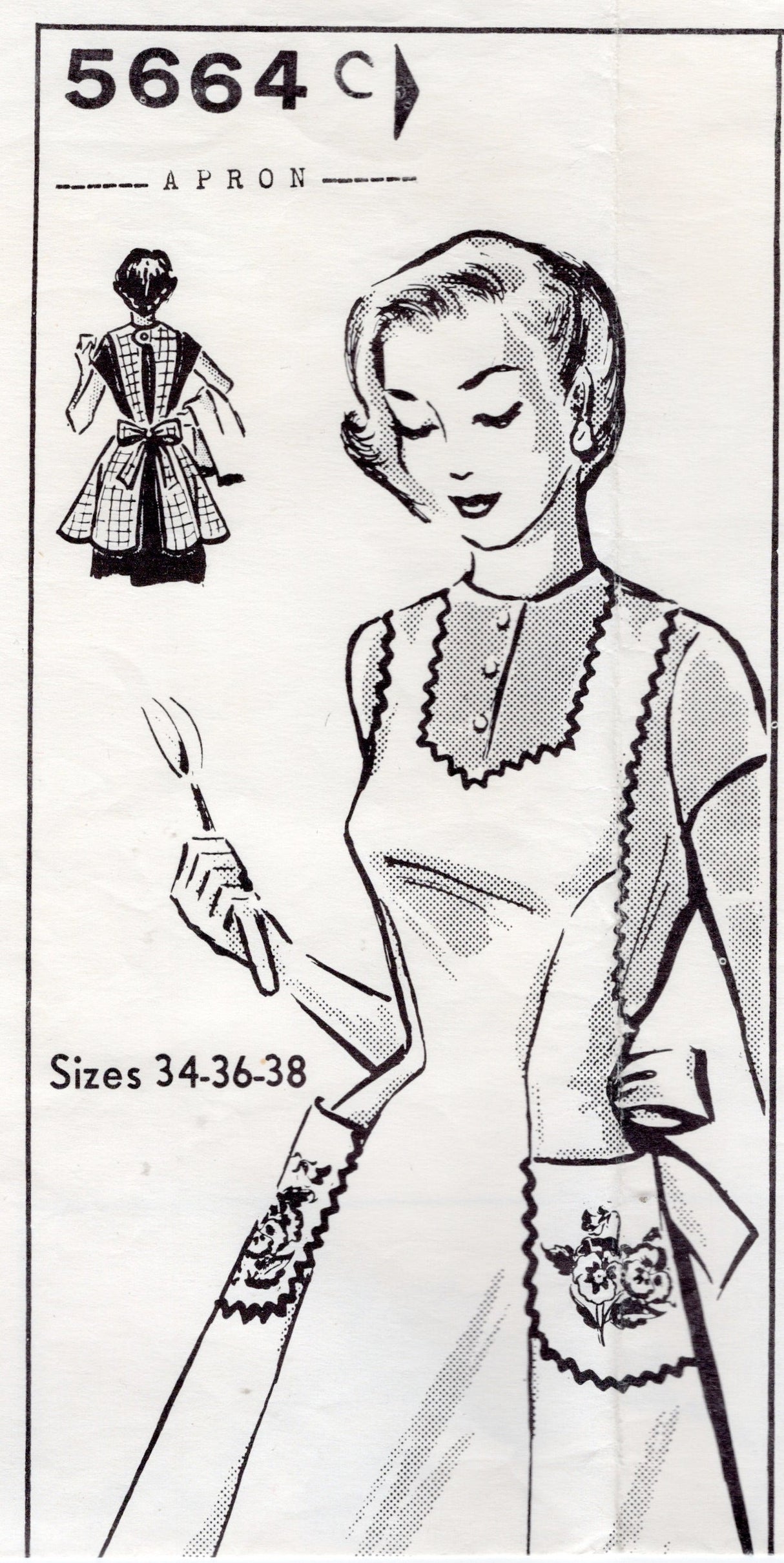 1950's Grit Princess line Apron Pattern - Bust 34-38" - No. 5664