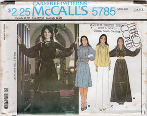 1970's McCall's Misses' Top and Skirt - Bust 30.5-38" - No. 5785