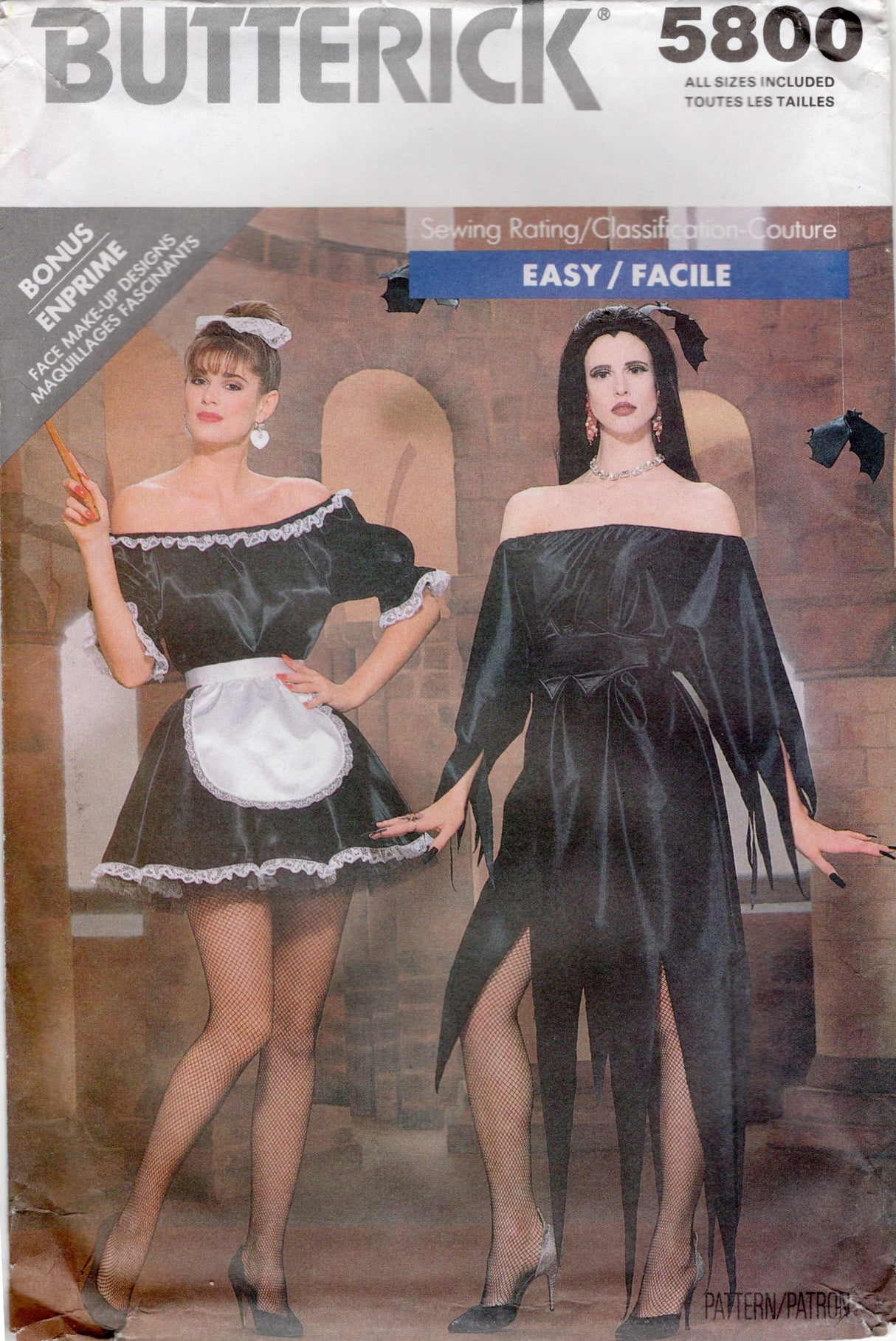 1980's Butterick Maid and Vampire Costume – Bust 30.5-40” - No. 5800