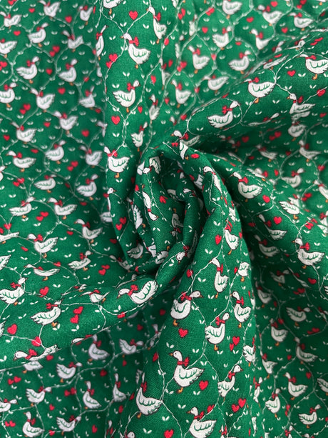 1990's Goose Novelty Print Pre-Quilted Fabric - (P250)