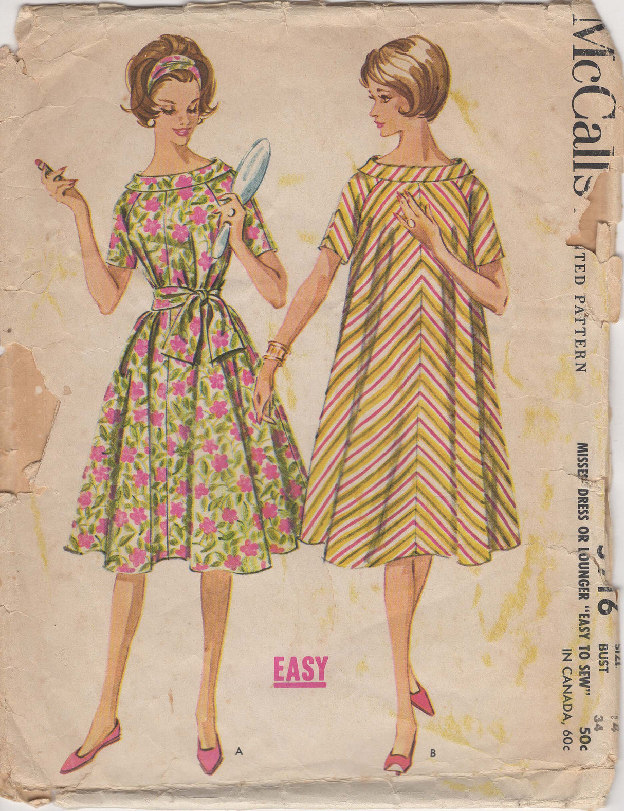 1960's McCall's "Lounger" or Dress Pattern - Bust 34" - No. 5916