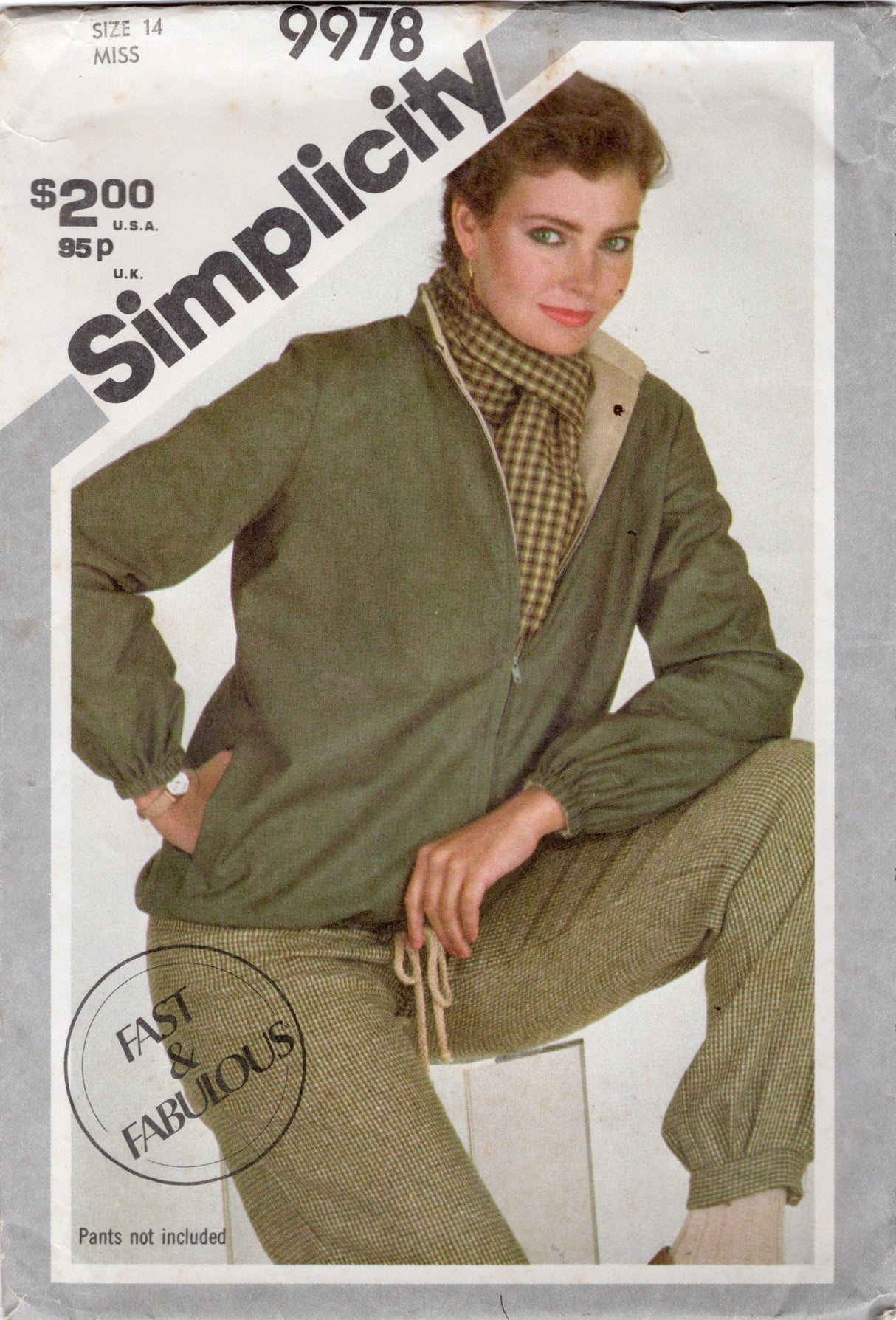 1980's Simplicity Reversible Jacket Pattern – Bust 36” - No. 9978