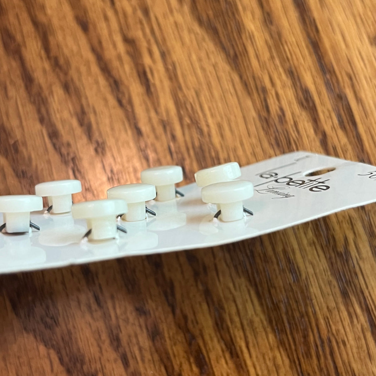 1960’s Le Chic MOP Buttons - White - Set of 7 - 5/16" - on card