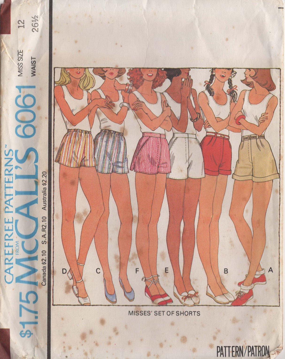 1970's McCall's Set of Shorts - Waist 26.5" - No. 6061