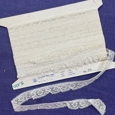 1970’s White Cotton Lace with Nylon net - BTY